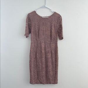 Lace Mauve Midi Dress